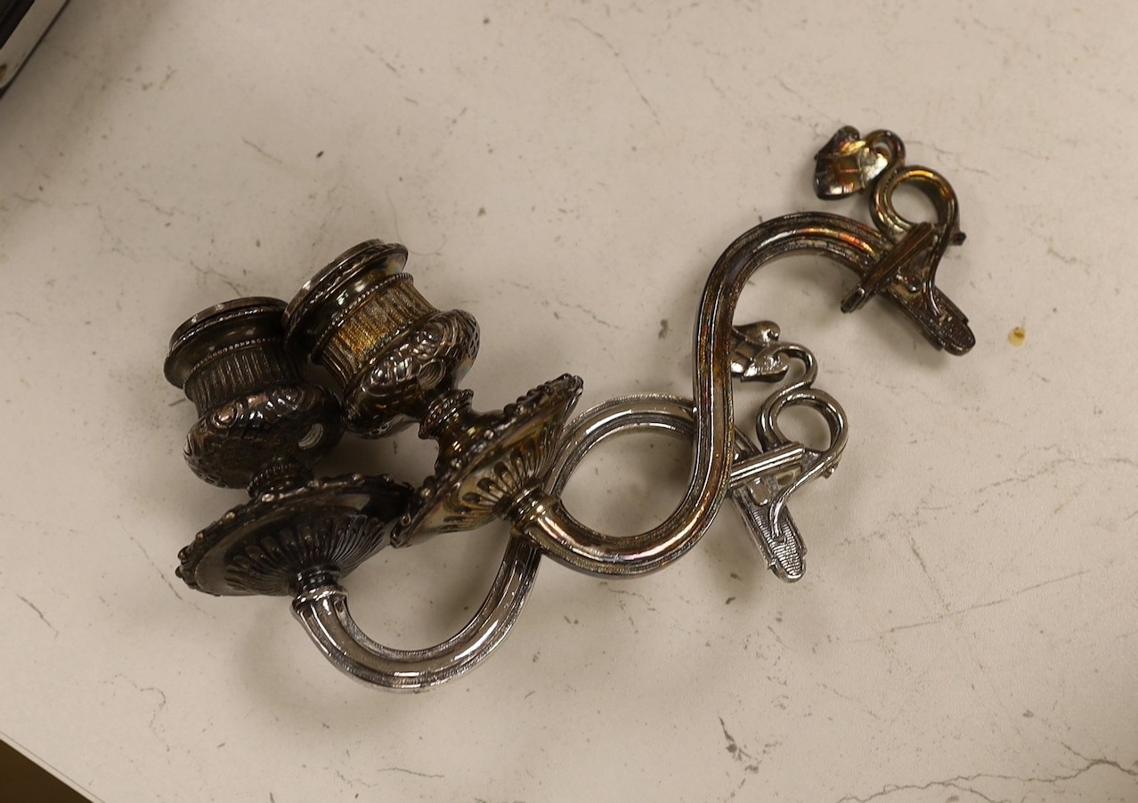 A pair of Elkington silver plated figural candelabra, 48.5 cms high